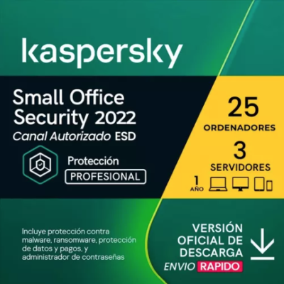 Kaspersky Small Office Security 25 dispositivos 3 Server 1 año