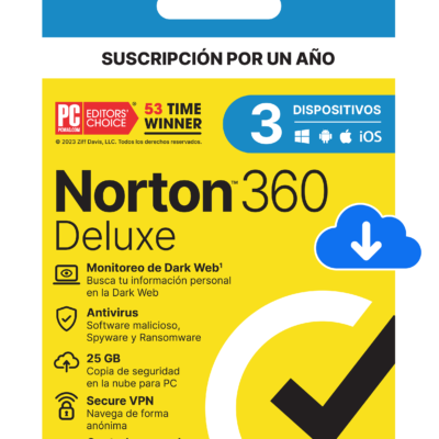 NORTON 360 DELUXE 3 DISPOSITIVOS 1 AÑO