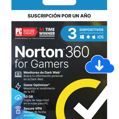 NORTON 360 FOR GAMERS 3 DISPOSITIVOS 1 AÑO