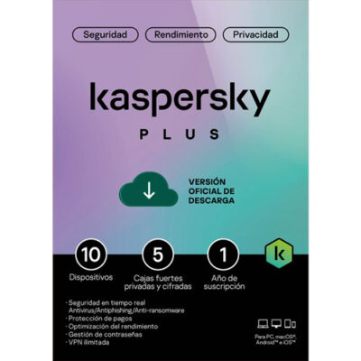 Kaspersky Plus 10 Dispositivos 5 Cuentas KPM 1 año