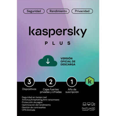 Kaspersky Plus 3 Dispositivos 2 Cuentas KPM 1 año